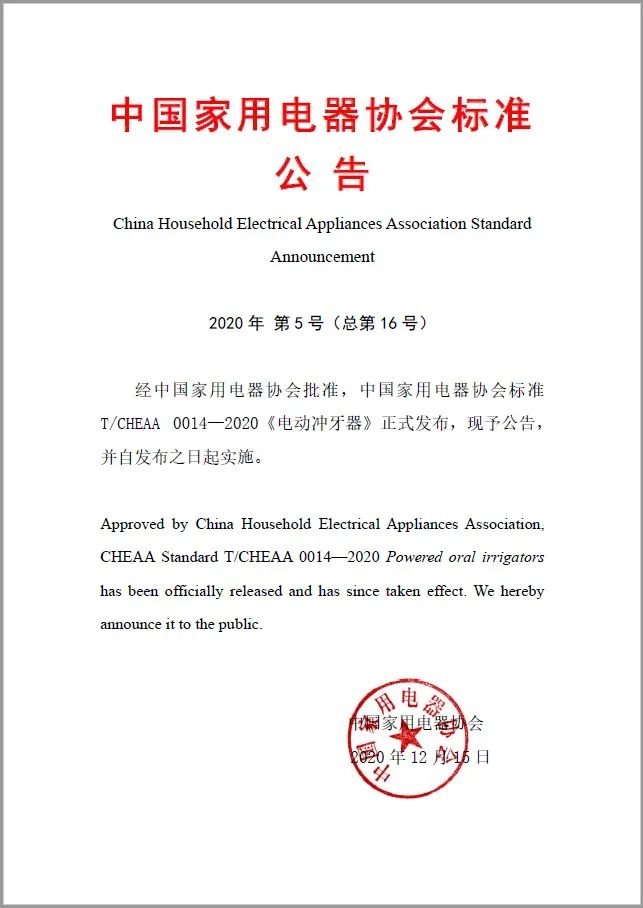 《電動沖牙器》團(tuán)體標(biāo)準(zhǔn)正式發(fā)布！日麗豐科技積極響應(yīng)
