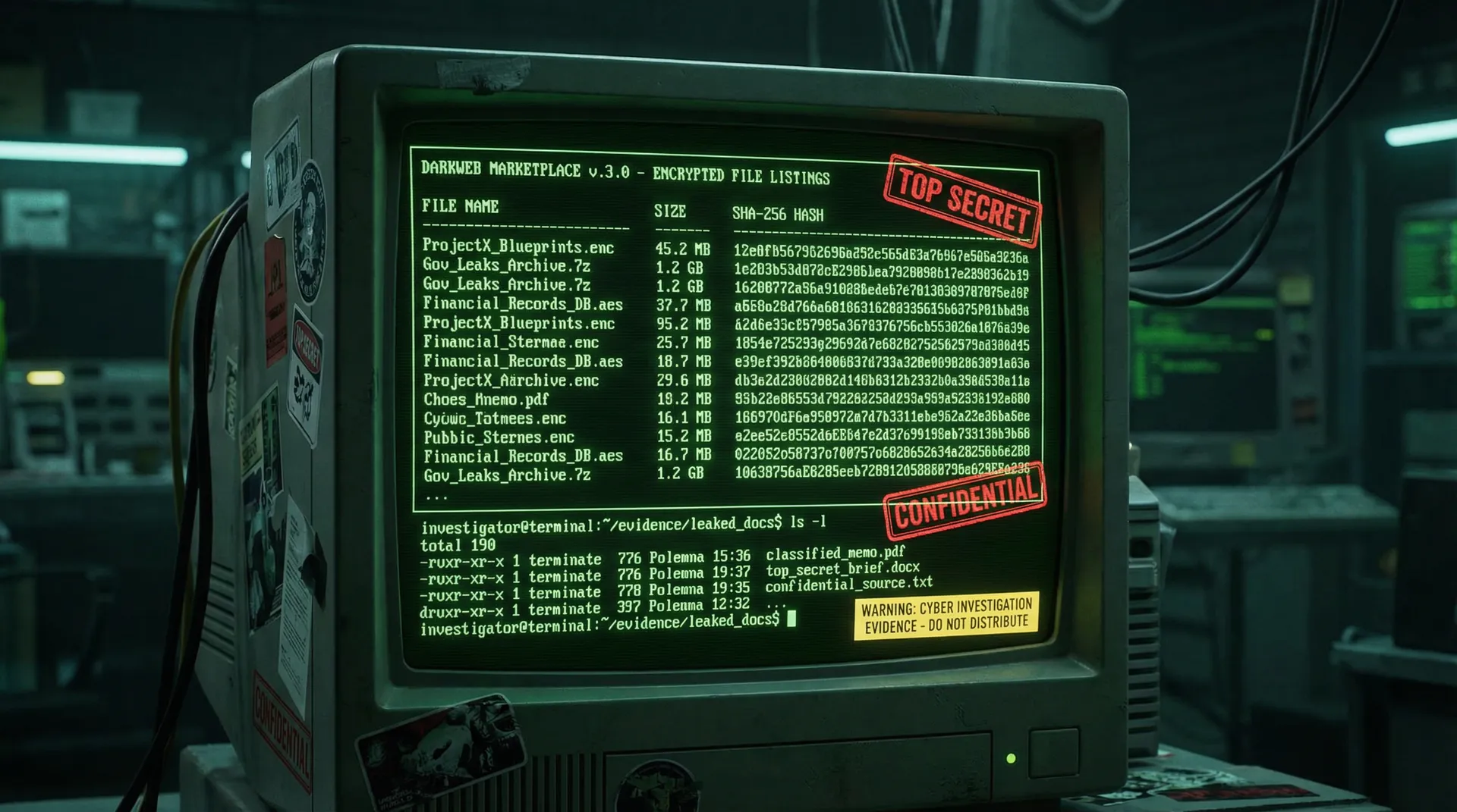 [截图] 加密文件列表及哈希值 - 91爆料 机密档案